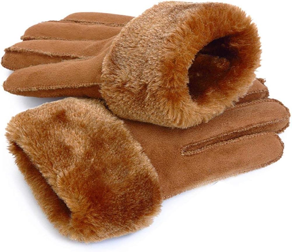 Women'S Gloves Fashion Warm Fluffy Mittens Solid Color Outdoor