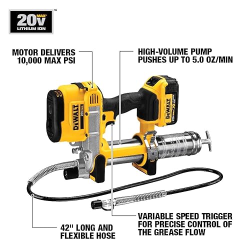 DEWALT 20V MAX Grease Gun Kit, Cordless (DCGG571M1) DEWALT 20V