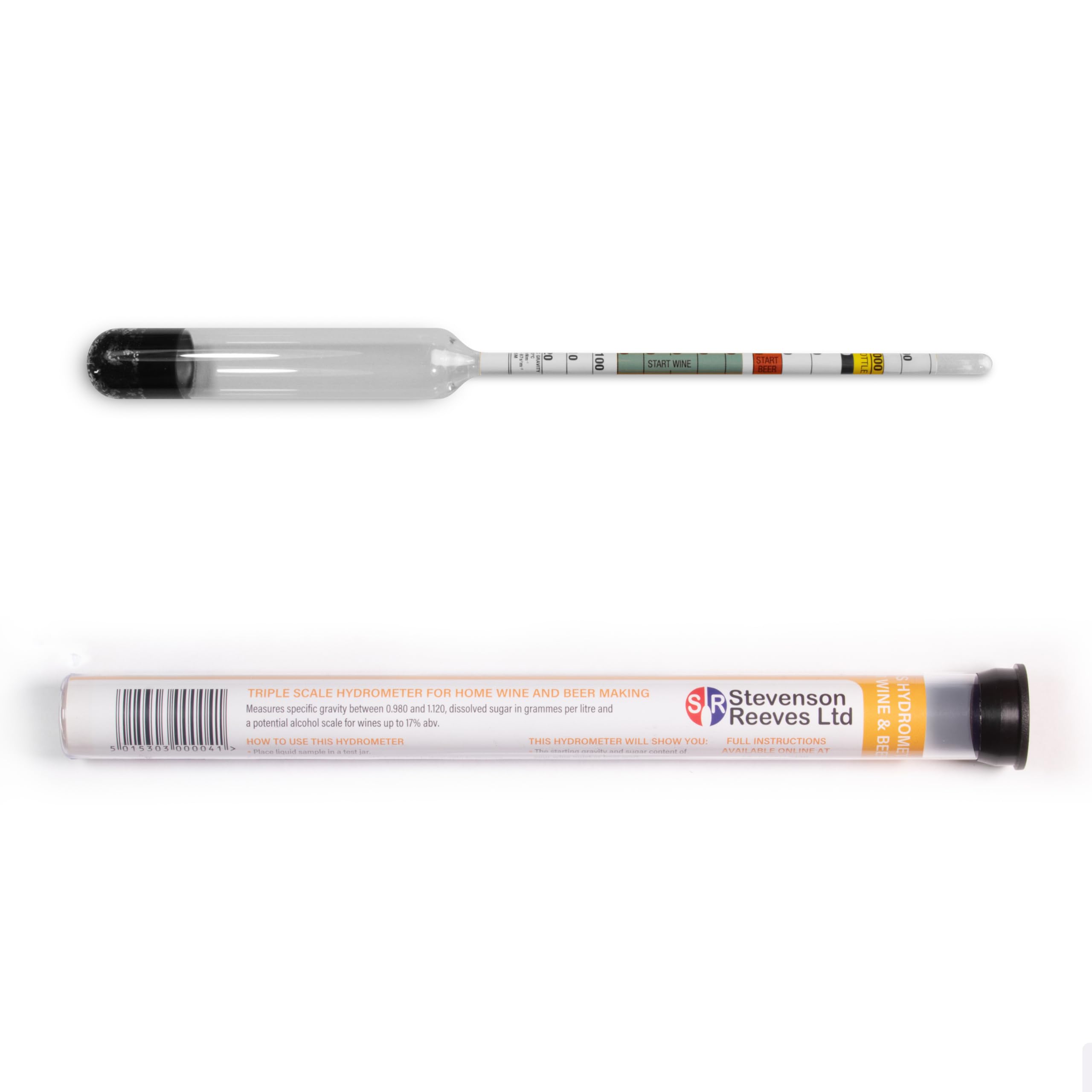 Stevenson Reeves Triple Scale Hydrometer (S1011) For Home Brewing and Winemaking