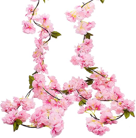 Amazon Com Hukidoy Artificial Cherry Blossom Garland Hanging Vine