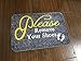 Famdecor Short Plush Material Please Remove Your Shoes Printed Doormat, Non-Slip Doormats, Size 23.6