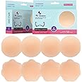 CHARMKING Pasties Nipple Covers 4 Pairs for Women, Reusable Adhesive Silicone Nipple Covers No Show