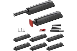 Push to Open Door Latch Cabinet Hardware CBRIVE® 8 Pack Magnetic Push Latches & Lock for Hidden Door Heavy Duty Magnet Push Release Drawer Pull Tip on Closet Close Touch Locking Strong Pop Out, Black