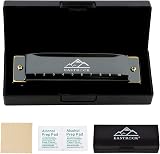 EastRock 10 Hole Blues Harmonica in C with Case and Cleaning Cloth view 6