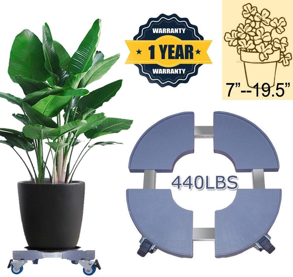Plant Caddy with Wheels Large Plant Caddy Plant Dolly Heavy Duty Rolling Plant Caddy Outdoor Plant Stand Garden Plant Caddy Indoor Plant Dolly 20inch 440lbs Capacity