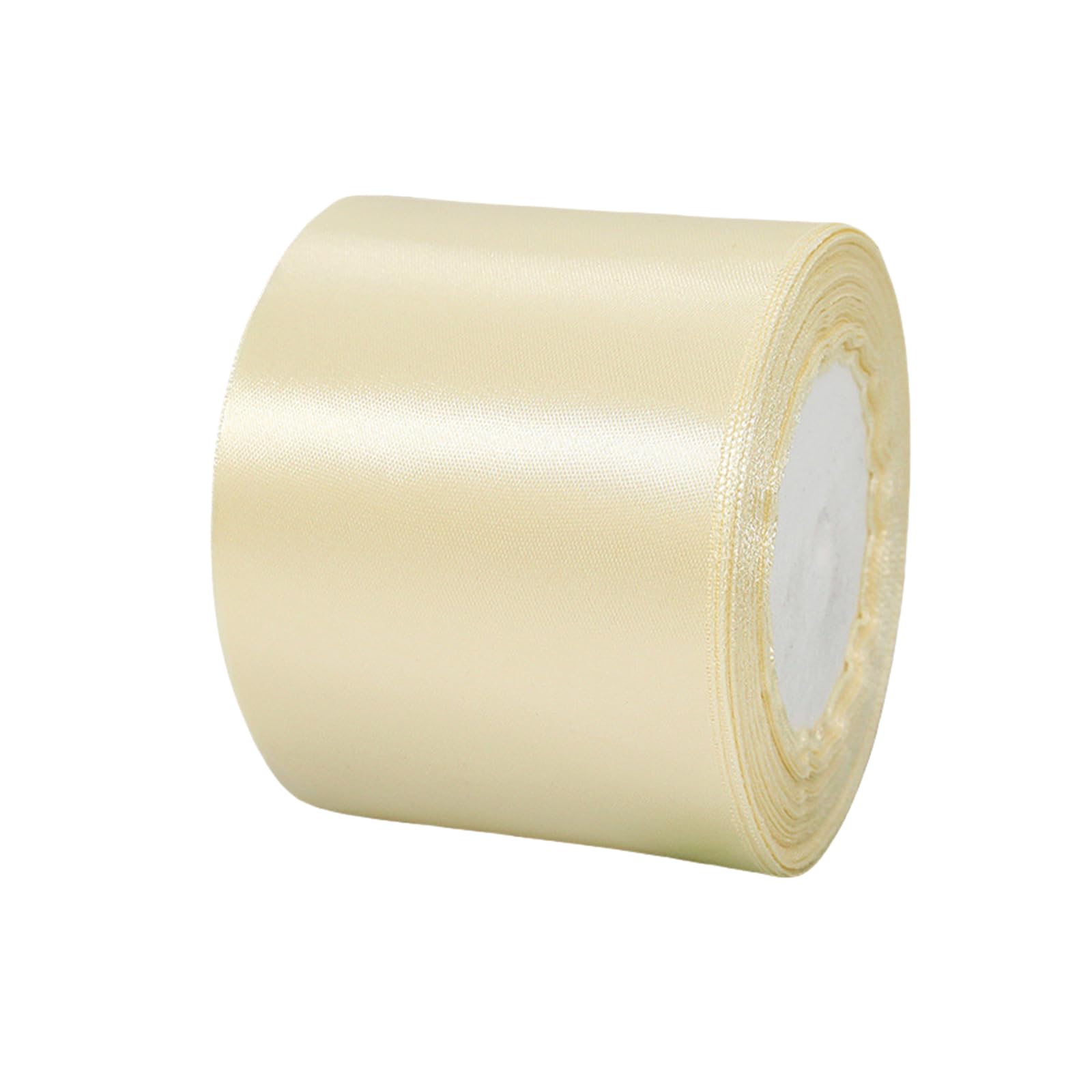 75mm Wide Off-White Solid Satin Ribbon for Gift Wrapping 22M Thick Ribbons Fabric 75mm for Christmas Day Decorative Ribbon, Gift Wrapping Ribbons for Crafting, Wedding Party Decoration