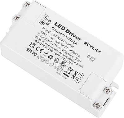 REYLAX 24V DC LED Driver 30W 1.25A Constant Voltage Transformer