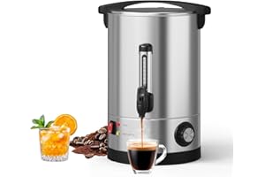 Commercial Coffee Urn with Automatic Temperature Control – 10-16L (60-110 Cup) High-Capacity Hot Beverage Dispenser – Double-