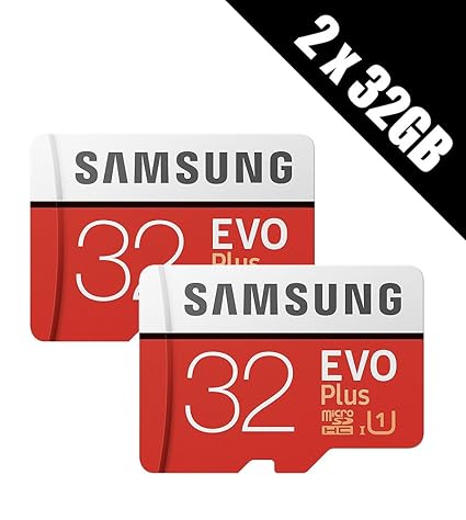 2 x Samsung Speicher Evo Plus 32 GB Micro SDHC Card 95 MB/s UHS-I U1 Class 10 mit Adapter (Multipack von 2 Karten und Adapter