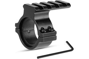 FENTUK 1"/25.4mm & 30mm Rifle Scope Ring Adaptor with Rail - Tactical Light Barrel Clamp Mounts for Scope Flashlight Laser Sight Optics - with 4 Slot 21mm Picatinny Rail on Top