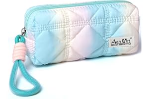 AEN ART Pencil Case, Original Aesthetic Gradient Color Pencil Bag, Light Weight Organize Case with Zipper Strip& Easy Loop for Girls Adults, Big Capacity Makeup Bag