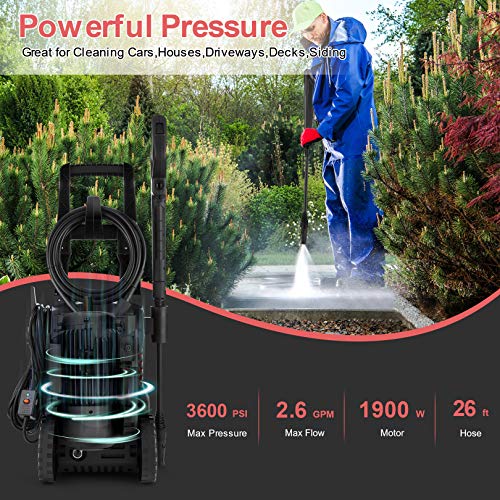 TEANDE Pressure Washer, 3600PSI Electric Power Washer, 1900W High