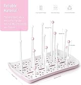 Termichy Baby Bottle Drying Rack Large Capacity Pink with Removable Tray view 2