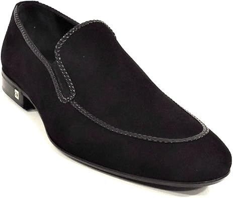 black suede slip on loafers