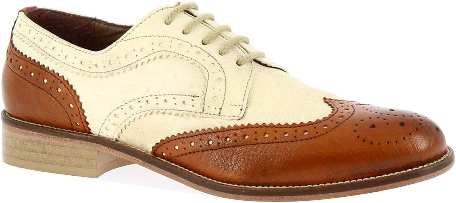 Leonardo Shoes Women�s Handmade Oxfords Brogues Shoes tan