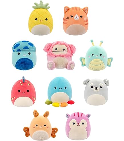Squishmallow - Peluche Kellytoy Oficial, Escuadrón De Perros, Gatos, Conejos, Ranas, Animales De Peluche Suave Y Blando (Griz Bulldog, 7 Pulgadas