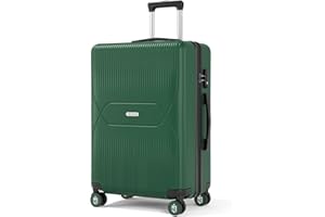 Zitahli 24 Inch Luggage, Expandable Suitcase Checked Luggage, PC Hard Case Luggage with TSA Lock Spinner Wheels YKK Zippers (Dark Green)