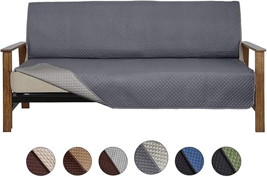 Amazon Com Cala Futon Covers Reversible Couch Covers Slipcover Furniture Slipcover Perfect For Pets And Kids Furniture Protector Machine Washable Futon Gray 70 X 76 Kitchen Dining
