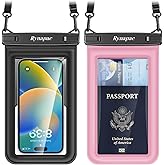 [Up to 8.5"] Floating Waterproof Phone Pouch, 2Pack Waterproof Phone Case with Lanyard for iPhone 17 16 15 14 Pro Max, Galaxy S25 S24 Ultra, IPX8 Cellphone Dry Bag, Beach Essentials Travel Must Haves