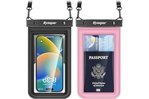 RYNAPAC [Up to 8.5"] Floating Waterproof Phone Pouch, 2Pack Waterproof Phone Case with Lanyard for iPhone 16 15 14 Pro Max, Galaxy S24+ S23 S22, IPX8 Cellphone Dry Bag, Beach Essentials Travel Must Haves