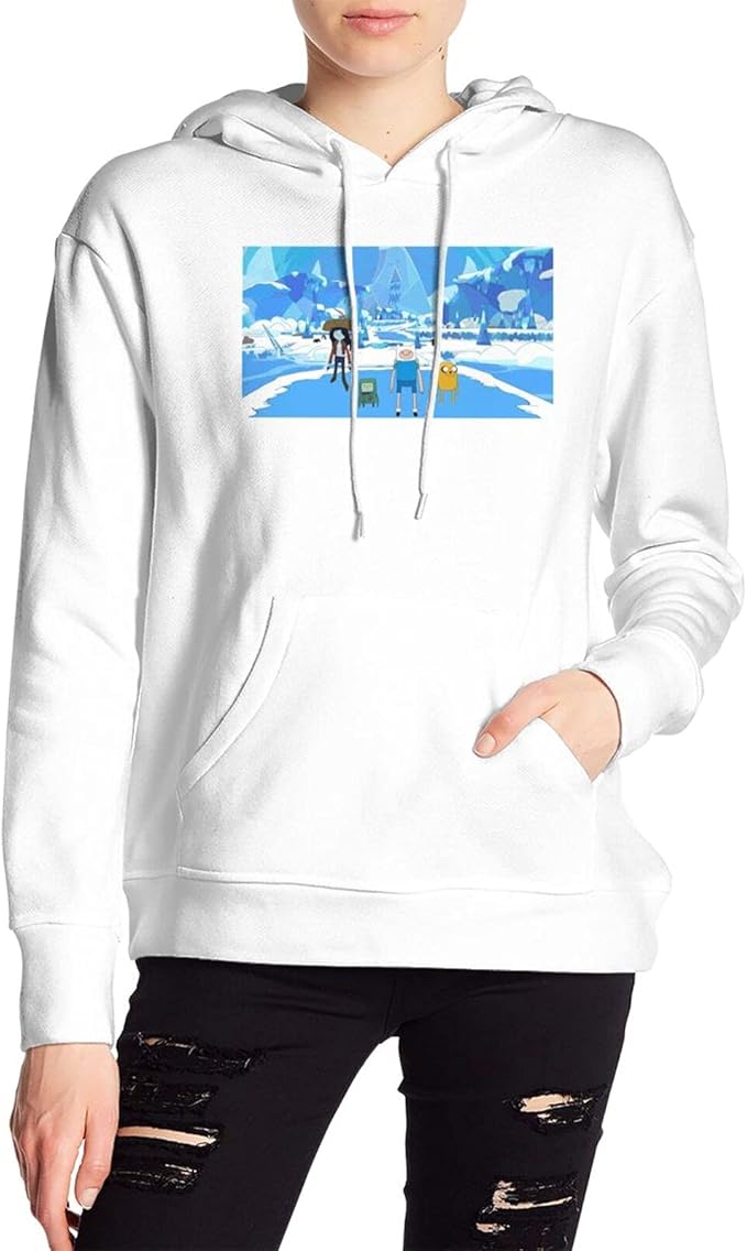 Adventure Time Casual Long Sleeve Women's Polyester Fleece Hoodie