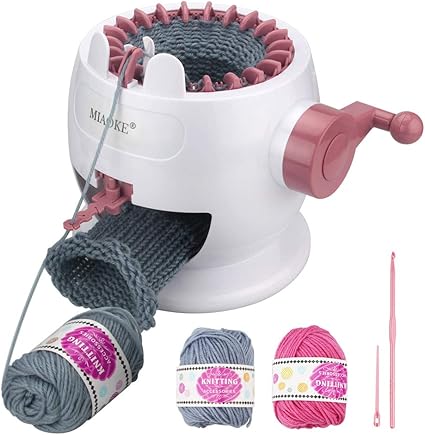 Miaoke Maquina De Tejer Maquina De Agujas Rotativas De 22 Agujas De Telar Para Adultos Y Ninos Juguetes De Bricolaje De Gran Tamano Tejidos A Mano Como Sombreros Bufandas Guantes Amazon Es Hogar