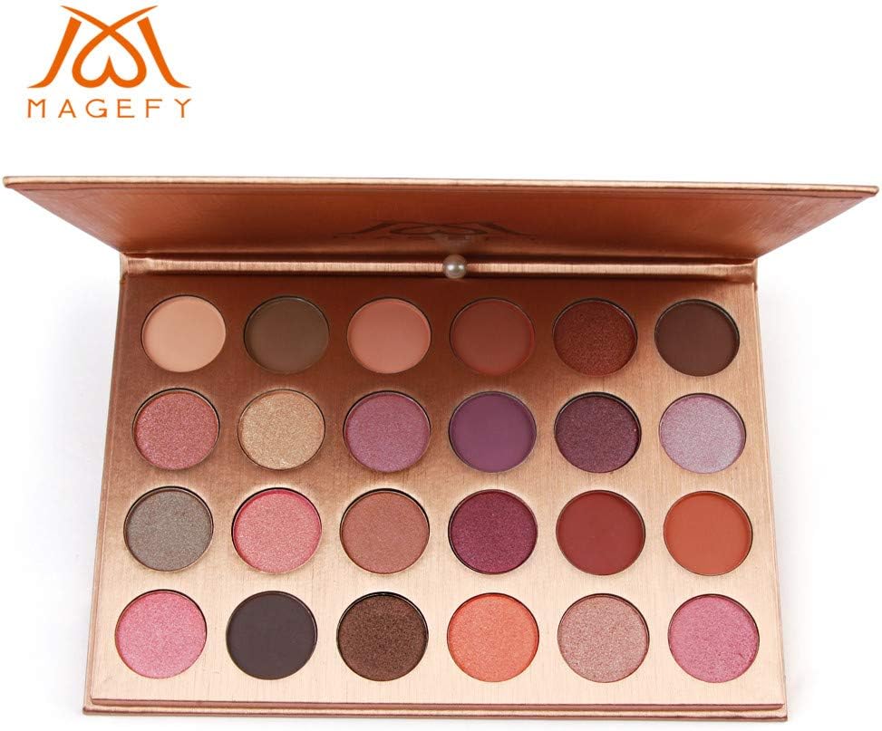 HKDGID Pigmented Matte and Shimmer✿24 Colors Chunky Eyeshadow Palette Pop Colors Blendable Eye Shadow Powder✿Make Up Waterproof Eye Shadow Palette Cosmetics (24 Color)