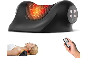 RINGO Ringco Neck Massager with Heat, Red Light & Vibration Adjustable, Heated Neck Stretcher with 3 Modes, Rechargeable Cervical Traction Device for Pain Relief & Muscle Relaxation, Christmas Gift (Black)