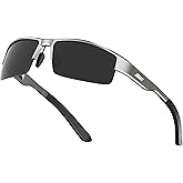 ATTCL Men's Polarized Sunglasses, UV400 Protection, Rectangle Metal Glasses for Driving, Fishing, Golf, Cycling