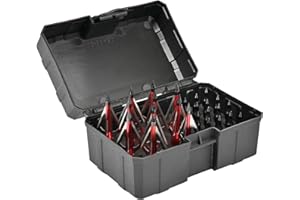 SPG Broadhead Case, Archery Broadhead Box Large Capacity Arrow Tip Case Holder Compact Arrow Head Organizer with Foam Padding