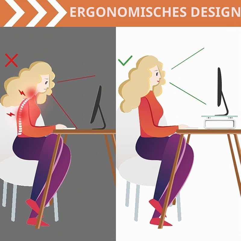 Zwei Monitorständer aus Glas ergonomischer Laptopständer, Bildschirmständer