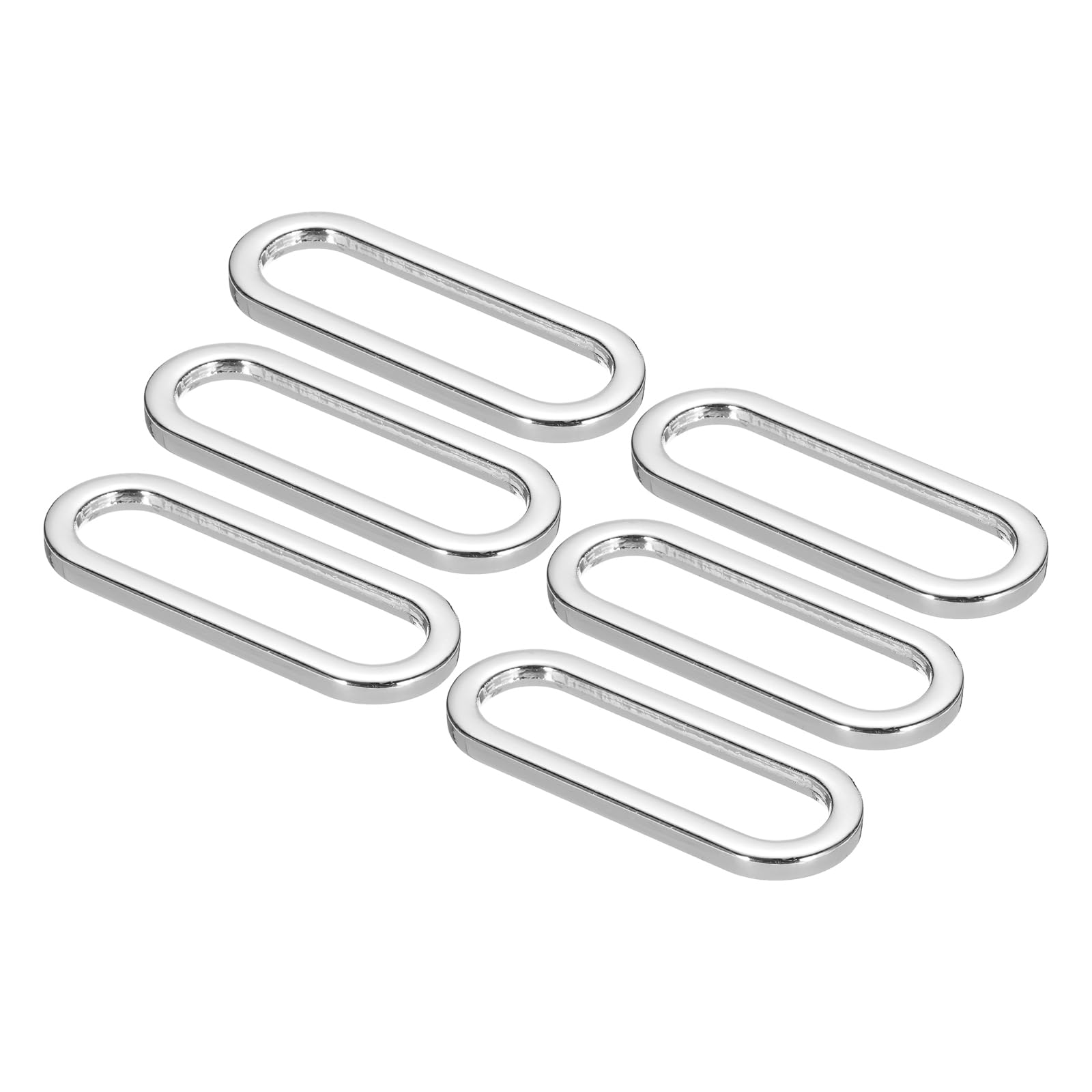 PATIKIL 1.5 Inch Metal Oval Ring Buckle, 6 Pack Adjustable Buckle Loops Non Welded Strap Fastener for Backpack Bag Belt, Silver