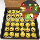 Emoji Jelly Rings - Bdwing BD03 36 pcs Flashing Glow LED Light Up Toys for Kids Party Favors, Decor Toy set Party Pack With LED Accessories