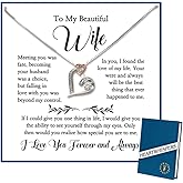 HEARTWHIPERS Wife Necklace from Husband - Romantic Anniversary Necklace Gifts for Wife, Soulmate Gifts for Her, Forever Love Necklaces with Message Card, 925 Sterling Silver Jewelry
