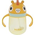 Nuby No-Spill Clik-it Silicone Straw Toddler Cup - 8 oz - 360 Weighted Straw Toddler Sippy Cup for 1+ Year Old - Giraffe