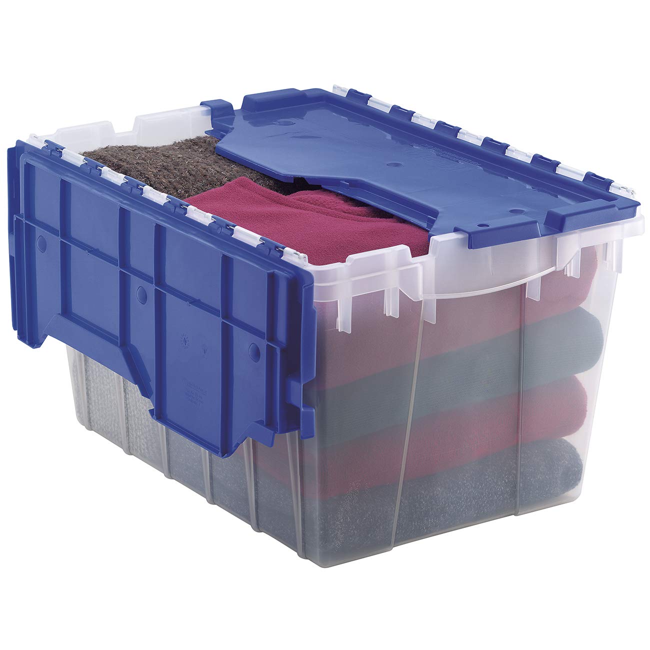 12Gallon Plastic Storage Tote Bins with Attached Lid eBay