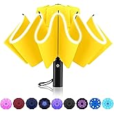 Trenovo Windproof Automatic Inverted Umbrella – Compact Folding with Sun UV Protection, Portable Travel Umbrella for Car & Backpack
