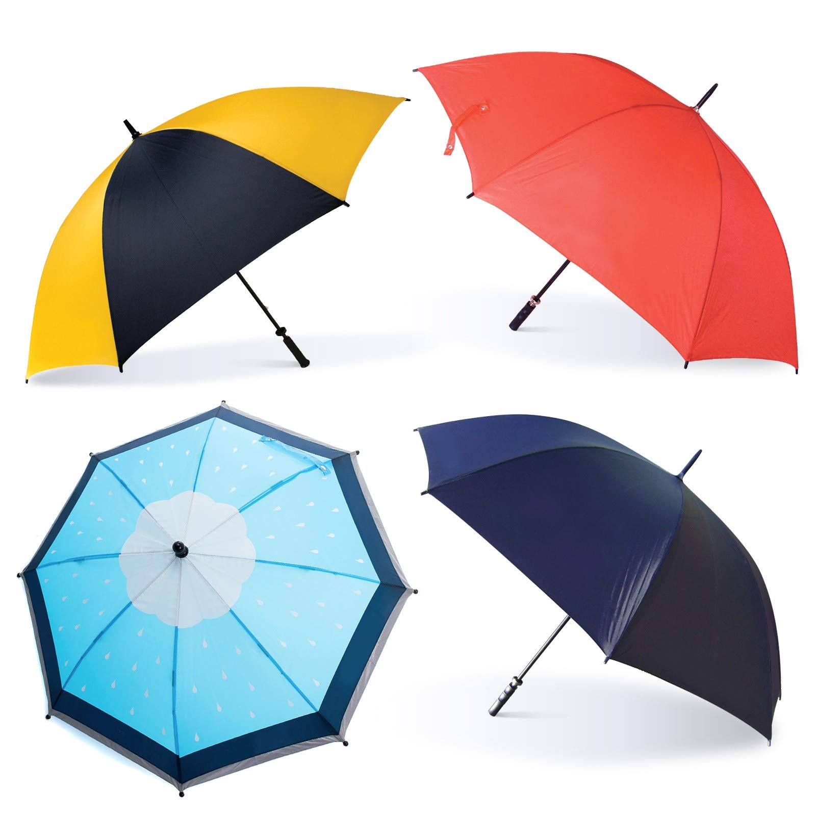 Oakthrift 4 Pack Golf Umbrellas | Premium 60 Inch Large Storm Proof With Random Logo