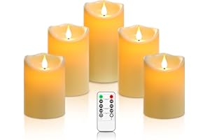 Da by flameless Candles,LED Candles Battery Candle Height 10cm × 2, 13.5cm × 2, 16.5cm × 1; Diameter 8cm; 5PCS Latest Style B