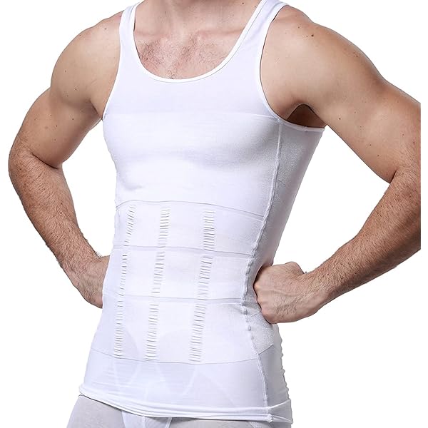 Men's Slim & Lift Body Shaper Vest - Compression Undershirt, Slimming Corset, Polyester-Spandex Blend