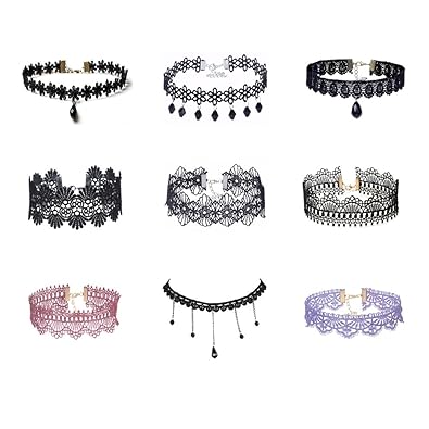 Ensemble De 9 Pièces Ras Du Cou à Dentelle Colorée Ras Du