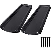 plusgutter Rain Gutter Downspout Splash Block, Gutter Downspout Extensions for Water Drainage, 24" Gutter Splash Guards Downspout Extender, Fixable Down spout Drain Trays with PE Nails(2 Pack, Black)