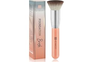 Foundation Brush, HEYMKGO Flat Top Kabuki Foundation Brush for Liquid Makeup, Professional Synthetic Makeup Brushes for Blending Liquid Powder or Cream Beauty Face Makeup Tools