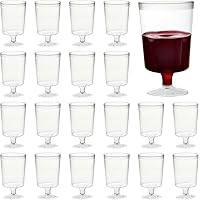 MATANA 50 Clear Hard Plastic Wine Glasses for Weddings, Birthdays & Parties, 6oz - Elegant, Sturdy & Reusable