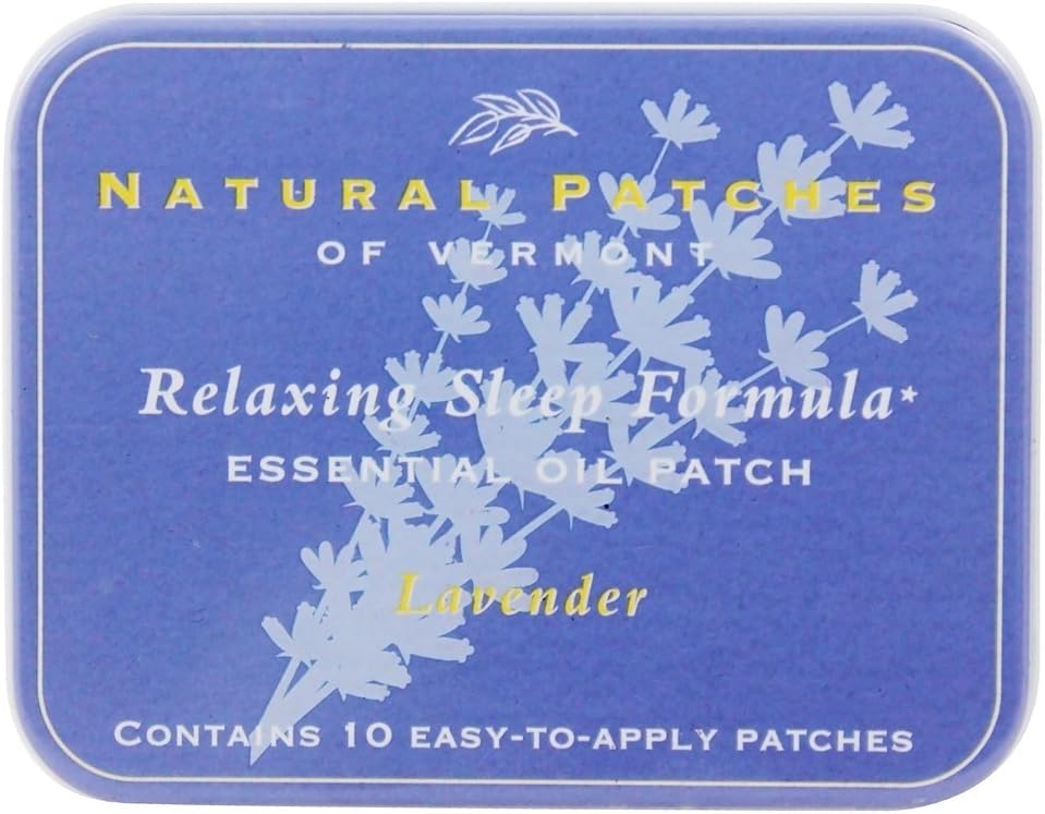 Aromatherapy Essential Oil Body Patches, Lavender, Chamomile & Jasmine, Sleep Aid 10 Patches Tin by