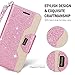 ProCase Galaxy S9 Wallet Case, Flip Kickstand Case with Card Holders Mirror Wristlet, Folding Stand Protective Book Case Cover for 5.8 Inch Galaxy S9 (2018 Release) -Glitterpink