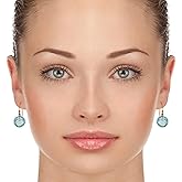 Galaxy Gold GG 14k Solid Gold Fish Hook Earrings with Natural Blue Topaz