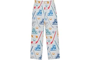 IHCVHQX Boys Pajamas Pants Sports Hockey Equipment Elastic Waist PJ Bottoms Comfy Lounge Long Pants M