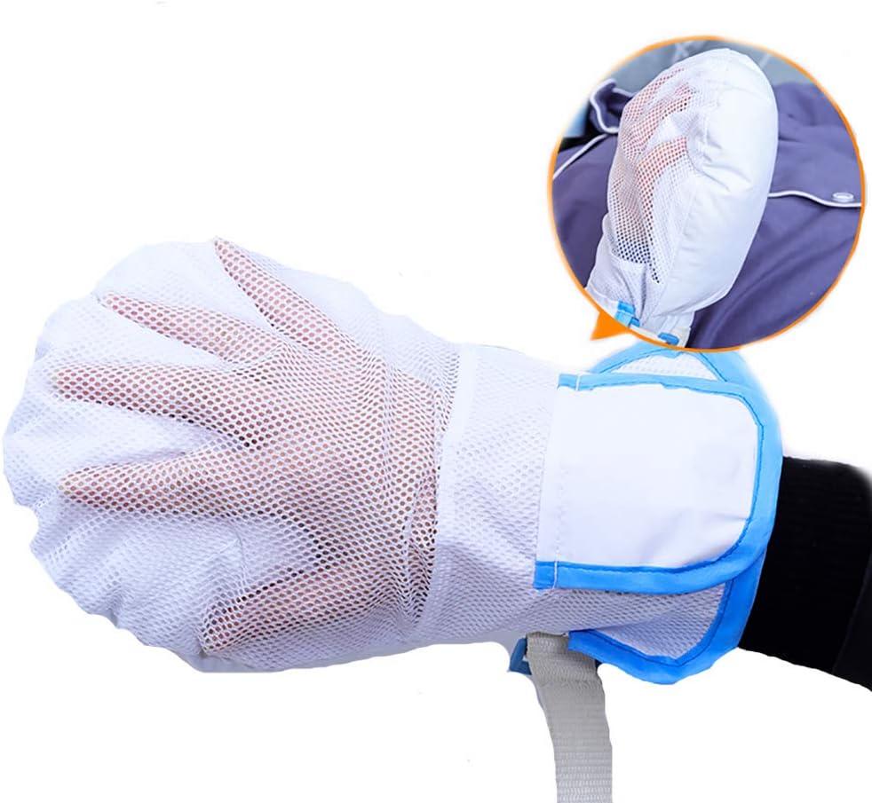 XIHAA Finger Control Mitts, Hand Infection Protectors Padded Mitts,Safety Universal Prevent Finger Harm Fixed Gloves for Medical Restraints Patient,1pair