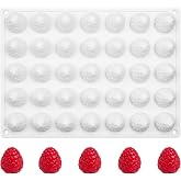 35-Cavity Mini Raspberry Silicone Molds for Chocolate and Cake Decoration | 3D Raspberry Shapes Baking Molds for Candy, Jelly, Gummy, Dessert, Cookie, Cupcake Topper, Nonstick, Flexible